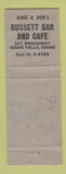 Matchbook Cover - Bing & Bob's Russett Bar Cafe Idaho Falls ID