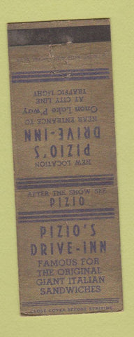 Matchbook Cover - Pizio's Drive Inn
