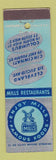 Matchbook Cover - Mills Restaurants Columbus Cleveland Cincinnati OH