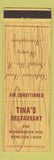 Matchbook Cover - Tina's Restaurant