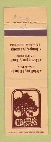 Matchbook Cover - Chimi's Moline IL Tempe AZ Davenport IA WEAR