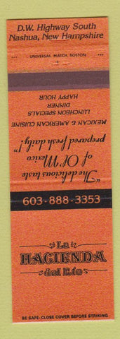 Matchbook Cover - La Hacienda Del Rio Mexican Food Nashua NH