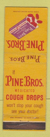 Matchbook Cover - Pine Bros Cough Drops
