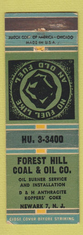 Matchbook Cover - Forest Hill Coal Oil Newark NJ WEAR