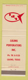 Matchbook Cover - Luling Perforators Luling TX