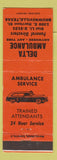 Matchbook Cover - Delta Ambulance Brownsville TX