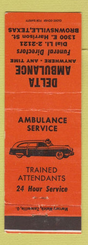Matchbook Cover - Delta Ambulance Brownsville TX