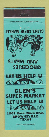 Matchbook Cover - Glen's Super Brownsville TX
