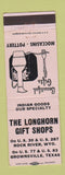 Matchbook Cover - Longhorn Gift Shops Brownsville TX