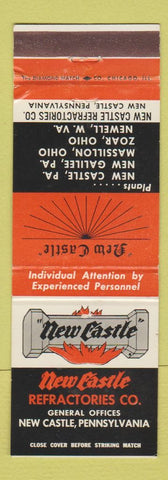 Matchbook Cover - New Castle Refractories New Castle PA