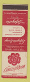 Matchbook Cover - Lafayette Hotel Boston MA Camellia Room DD Bean