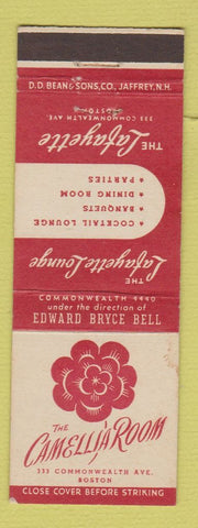 Matchbook Cover - Lafayette Hotel Boston MA Camellia Room DD Bean