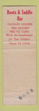 Matchbook Cover - Le Roy's Boots & Saddle Bar Hialeah FL