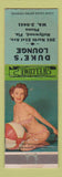 Matchbook Cover - Duke's Lounge Hollywood FL pinup