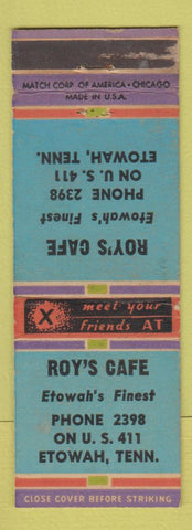 Matchbook Cover - Roy's Cafe Etowah TN WEAR