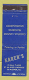 Matchbook Cover - Karen's Restaurant McCook IL