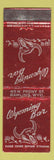 Matchbook Cover - Wyoming Bar Rawlins WY feature WEAR