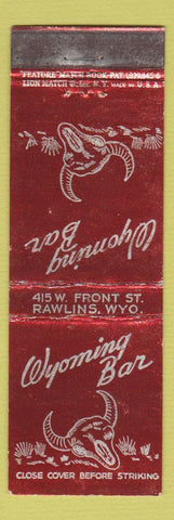 Matchbook Cover - Wyoming Bar Rawlins WY feature WEAR