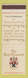 Matchbook Cover - Hotel Roosevelt Jacksonville FL