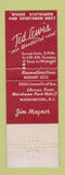 Matchbook Cover - Ted Lewis Restaurant Washington DC Jim Magner