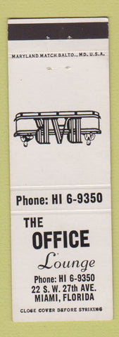 Matchbook Cover - Office Lounge Miami FL bar