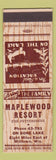Matchbook Cover - Maplewood Resort Milltown WI SAMPLE
