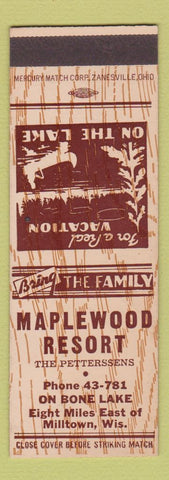Matchbook Cover - Maplewood Resort Milltown WI SAMPLE