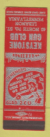 Matchbook Cover - Keystone Gun Club Lebanon PA RED