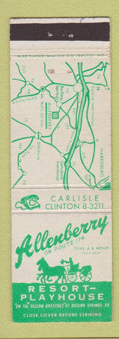 Matchbook Cover - Allenberry Resort Playhouse Boiling Springs PA