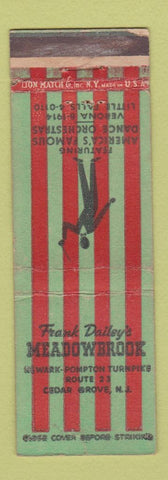 Matchbook Cover - Frank Dalley's Meadowbrook Cedar Grove NJ