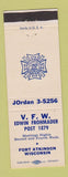 Matchbook Cover - VFW Edwin Frohmader Post Fort Atkinson WI