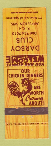Matchbook Cover - Darboy Club Appleton WI