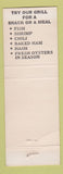 Matchbook Cover - Down's Cafe Louisville KY Down's Paddock Lounge