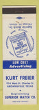 Matchbook Cover - Kurt Freier Superior Match Brownsville TX