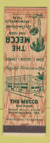 Matchbook Cover - Mecca Restaurant Raymondville TX