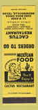 Matchbook Cover - Cactus Restaurant Brownsville TX Mexican