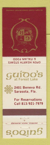Matchbook Cover - Guido's Restaurant Italian Sarasota FL