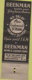 Matchbook Cover - Beekman Wine Liquor Englewood NJ