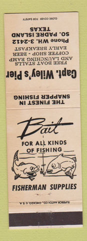 Matchbook Cover - Captain Wiley's Pier South Padre Island TX