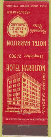 Matchbook Cover - Hotel Harrison Oakland CA
