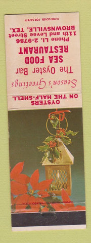 Matchbook Cover - Oyster Bar Seafood Restaurant Brownsville TX Christmas
