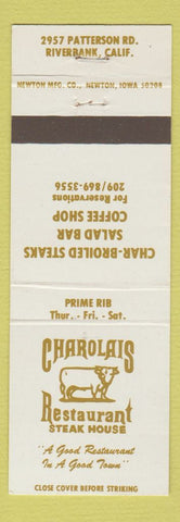 Matchbook Cover - Charolais Restaurant Steak House Riverbank CA