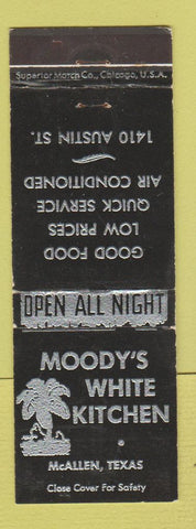 Matchbook Cover - Moody's White Kitchen McAllen TX