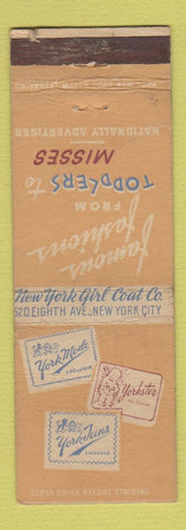 Matchbook Cover - New York Girl Coat Company New York City clothes WEAR