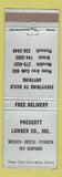 Matchbook Cover - Prescott Lumber Meredith Bristol Plymouth NH