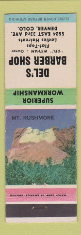 Matchbook Cover - Del's Barber Shop Denver Colorado WEAR