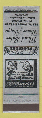 Matchbook Cover - Maud Baker Flower Shoppe Atlanta GA SAMPLE