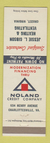Matchbook Cover - Noland Credit Jessie Gibson Heating Crozet VA