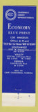 Matchbook Cover - Economy Blue Print and Supply Los Angeles CA Reseda