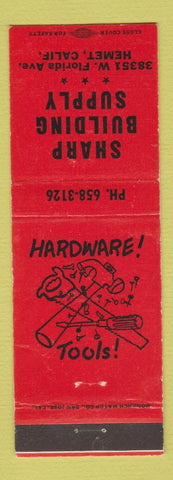 Matchbook Cover - Sharp Building Supply Hemet CA hardware